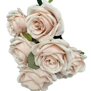 Hot Sale Wedding Favors Artificial Rose Flowers Wedding Silk Flower Bouquet For Wedding Home Decoration
