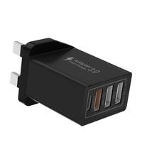 Chargeur PD 30W Chargeur rapide Type C Adaptateur de chargeur prend en charge la charge rapide 40W 20W 4 Ports UK EU Plug 3A1C Chargeur mural