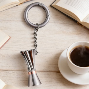 Portable Unique Flower Design Silver Color <b>Small</b> Size Metal Keychain - Product Image 1