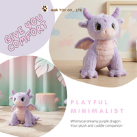 Peluche douce et mignonne de dragon violet fantaisiste - Cadeau pour enfants de 11 à 30 cm, services OEM et ODM disponibles