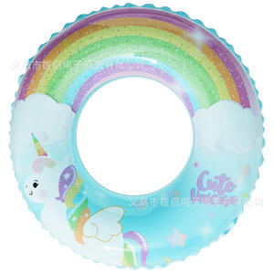 Flotador de Piscina Xiaolu con Diseño de Unicornio Colorido para Niños, Anillo de Natación de PVC de 20 mm de Grosor para Bebés y Niños - Product Image 4