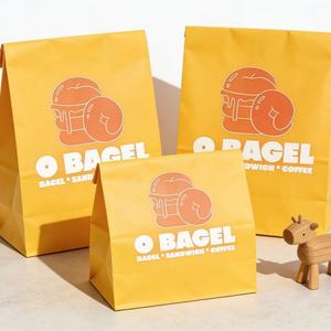 Bolsas de Papel Kraft Blancas Antigrasa Desechables al por Mayor con Logotipo Personalizado, Impresión con Materiales Reciclados para Pan, Donuts y <span class=keywords><strong>Bagels</strong></span> - Product Image 4