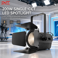 Projecteur LED Leko Fresnel 200W à CRI 95 élevé, 5600K, mise au point manuelle, DMX512, éclairage de scène pour théâtre, studio, auditorium, spectacle, projet