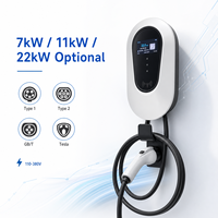 Bornes de recharge murales Wallbox pour véhicules électriques, chargeur de voiture électrique 32A GB/T 7KW, chargeur de voiture électrique Tuya 7 kW
