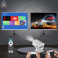 Proyector de Videojuegos Inteligente HCS350 MAX, Consola de Juegos Android TV, Más de 20000 Juegos Integrados, 8 GB de Memoria, Controles Inalámbricos, Más de 30K Jugadores