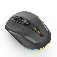 Ambidextrous Mouse Gaming lampu LED, tetikus permainan ergonomis 2.4GHz USB dapat diisi ulang nirkabel untuk PC bermain game