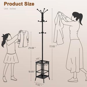 Appendiabiti autoportante <span class=keywords><strong>porta</strong></span>-abiti appendiabiti verticale <span class=keywords><strong>porta</strong></span> ombrelli per salotti camere <span class=keywords><strong>da</strong></span> letto e alberghi - Product Image 1