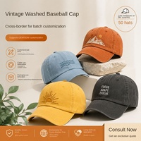 Gorra de Béisbol Vintage Americana 2026 de Algodón Lavado, 6 Paneles, Ajustable, Bordado Decorativo, Múltiples Colores, Unisex, Logotipo Personalizado OEM