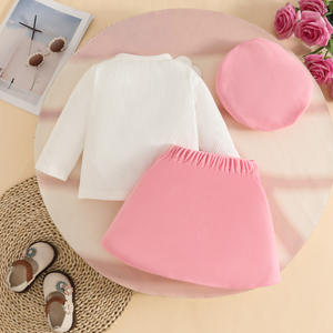 Winter Autumn <strong>Baby</strong> <strong>Girl</strong> Flower Clothes Set 0-3y <strong>Baby</strong> <strong>Christmas</strong> Red Shirt Skirt Hat 3pcs <strong>Outfit</strong> - Product Image 4