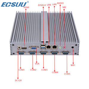 Ingebouwde industriële mini-pc zonder ventilator, Intel 3855U I7 optioneel, dubbele Gigabit LAN, 6COM, 10USB, DC-voeding, industriële kwaliteit mini-<span class=keywords><strong>computer</strong></span> - Product Image 6