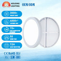 Plafonnier LED rond personnalisé en PMMA de 24 pouces, CCT réglable 3000K-6000K, avec fonction d'urgence pour couloir UE