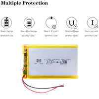 Batterie Li-ion polymère rechargeable 405085 3,7 V 2500 mAh pour interphone et téléphone portable