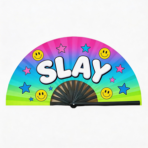 Éventail pliant personnalisé en plastique et bambou, idéal pour la décoration de fête et comme outil de relaxation - Product Image 2