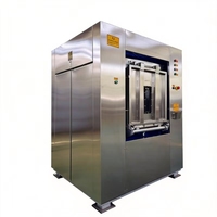 Laveuse-essoreuse électrique 50 kg à double porte et barrière sanitaire pour équipement de blanchisserie aseptique, idéale pour les uniformes de salle blanche