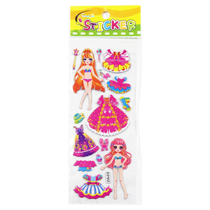 Adesivi gonfi 3d di alta qualità Princess Dress Up Cartoon Girl Stickers decalcomanie impermeabili 3d <span class=keywords><strong>Sticker</strong></span> <span class=keywords><strong>Anime</strong></span> - Product Image 4