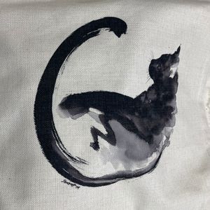 Tas Jinjing Wanita Kanvas Linen Katun Desain Modis, Tas Pantai, Tas Tangan Belanja Harian, Tas Tote Kucing dengan Ritsleting Dapat Disesuaikan - Product Image 4