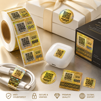 Etiquetas de Seguridad Personalizadas con Holograma Dorado Anti-Falsificación, Etiquetas de Verificación a Prueba de Manipulación con Número de Serie Raspable