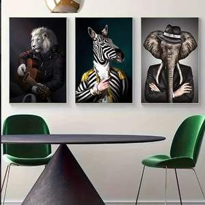 Nuevos diseños moda estética Animal arte impresión imágenes creativas póster pared arte cristal porcelana decoración pintura - Product Image 6