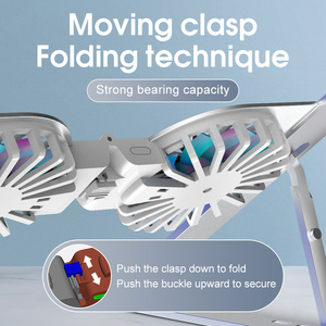 <span class=keywords><strong>Support</strong></span> d'<span class=keywords><strong>ordinateur</strong></span> <span class=keywords><strong>portable</strong></span> pliable ergonomique <span class=keywords><strong>et</strong></span> réglable en alliage d'aluminium avec ventilateur de refroidissement pour le dropshipping - Product Image 2