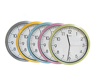 Jam dinding Analog kontrol Radio bulat aluminium 12 inci dengan HD-1688 gerakan Sweep Super senyap