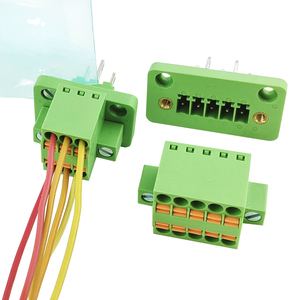 3.5mm Pitch Complete Male & Female Through-Wall Dual-Row Spring Cage <b>Terminal</b> Block Set With Flange - Product Image 1