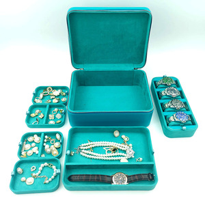 Scatola portaoggetti personalizzata ICE BOX US, molto venduta, grande organizer per orologi e gioielli, con più scomparti, in similpelle PU. - Product Image 1