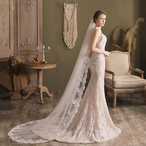 <span class=keywords><strong>Voile</strong></span> de mariée simple et long avec peigne, broderie en dentelle, maille, décalcomanie, <span class=keywords><strong>petite</strong></span> traîne, <span class=keywords><strong>voile</strong></span> de mariée pour église - Product Image 1