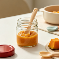 Stoples Heksagonal Kaca Bening 190ml Wadah Penyimpanan Makanan Kedap Udara untuk Pengawetan Buatan Sendiri Sayuran Saus Chutney