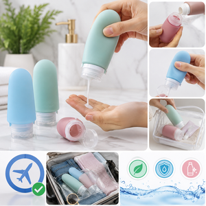 Custom Logo 3PCS Food Grade Silicone Travel Bottle Set Leakproof Refillable <b>Toiletry</b> Bottles 30ml 60ml 90ml OEM ODM - Product Image 1