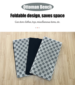 Tùy Chỉnh Màu Grey Hiện Đại Nhung Gấp Ottoman Phân Có Thể Gập Lại Lưu Trữ Hộp Chỗ Để Chân Đệm Ghế Cho Phòng Ngủ Phòng Khách Nhung - Product Image 5