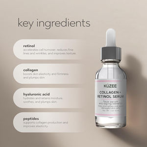 Serum Wajah pelembab bintik hitam, kerutan wajah Vitamin C asam Hyaluronic glikolat kolagen asam Retinol - Product Image 2