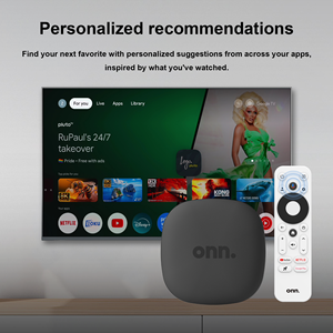 Onn กล่องสมาร์ททีวี4K PLUS แอนดรอยด์14, 4K Quad Core set-top box การเชื่อมต่อ5G แรม2GB รีโมทเสียงสำหรับสตรีมมิ่งเครื่องเล่นสื่อ - Product Image 4