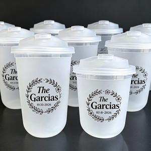 Vasos de Plástico Personalizados de 16 oz, Vasos Desechables para Café Helado, Té de Burbujas, Té Frío de Limón, Vasos de Plástico PET con Tapas, Vasos Plástico - Product Image 1