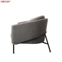 Moderne Italie Designer FIL NOIR Fauteuil Chaise longue Salon meubles en métal jambes Chaise De Loisirs En Tissu