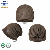 Gorro holgado de punto fino orgánico certificado OCS, color liso heathered, suave, cálido para invierno, estilo minimalista, venta al por mayor a granel, directo de fábrica.
