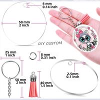 Vente en gros 30 pcs sublimation, porte-clés vierge transfert de chaleur bricolage double taille imprimé cercle transparent porte-clés acrylique/