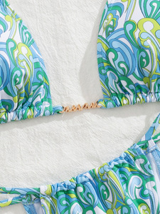 TW 2026 Nuovo Bikini Sexy Personalizzato con Stampa, Taglie XS-L, con Spalline e Collo all'Americana, Schiena Scoperta, Set Due Pezzi da Spiaggia per Donna, Costume da Bagno alla Moda - Product Image 6