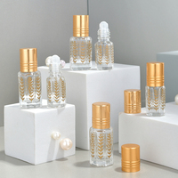 Flacon roll-on de luxe vide pour parfum et attar, 3ml, 6ml, 12ml, doré, pour huiles essentielles, avec motif givré mat, échantillon gratuit