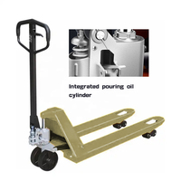 Chariot à roues personnalisable à usage intensif, capacité de charge de 3 tonnes, vérin hydraulique, roue en nylon, fourche en fer, chariot à palettes manuel à haute efficacité