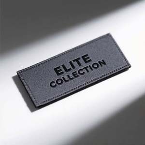Custom Eco-Friendly <b>Black</b> Damask Neck Labels Personalised Woven End Fold Label Name Logo Custom Brand Design Clothing Garment - Product Image 2
