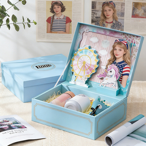 Set de Regalo Navideño 2026, Caja de Regalo <span class=keywords><strong>3D</strong></span> con Tapa Abatible y Estampado en Relieve, Logotipo Personalizado, Ecológica y Reciclable, para Diseño de Muñecas - Product Image 6