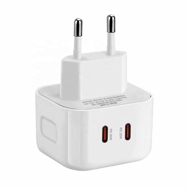OEM Eu Plug Double Usb C Fast Charger 20w Usb-c Power Adapter Original Fast PD 20W Charger Mobile Phone Adapter for iphone