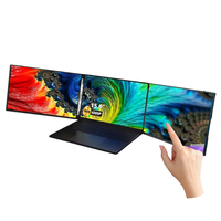 Moniteur LCD portable à triple écran de 14.0 pouces avec trois écrans Moniteurs d'ordinateur LCD avec plusieurs ports pour ordinateur portable