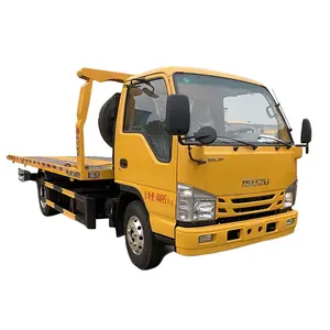 Category Rollback Tow Truck, Flatbed & Carrier Tow truck with 3 tons stamping plate and a winch mounted a Japanese chassis