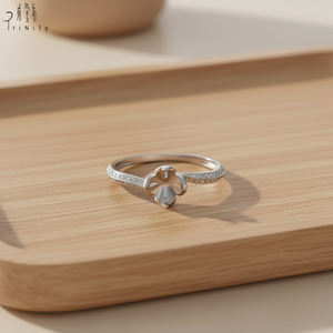 Bague de fiançailles la plus populaire en or blanc massif 18 carats avec diamant naturel véritable, monture semi-encastre, pour femme, alliance de mariage - Product Image 4