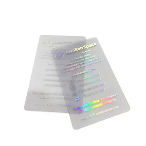 Custom Hot sale standard CR80 PVC transparent business card transparent pvc business card printing