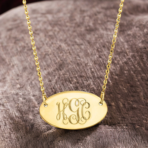 Ispirare gioielli <span class=keywords><strong>da</strong></span> donna collana in acciaio inossidabile incisa barra ovale placcata in oro con nome personalizzato personalizzato - Product Image 4