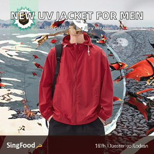 New Arrival Fashion Breathable Casual Thin UV Protection Summer Men Outdoor Climbing <b>Jacket</b> Zipper Nonwoven <b>Waterproof</b> Windproof - Product Image 2