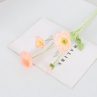 Poppies artificielles en soie de haute qualité, tiges floquées, pliables, rouge, orange, blanc, fleurs de pavot pour la décoration de mariage, de la maison et de la table