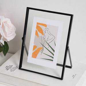 INS-style metal double-sided transparent real glass photo <b>frame</b> display stand - Product Image 6
